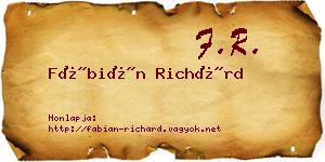 Fábián Richárd névjegykártya