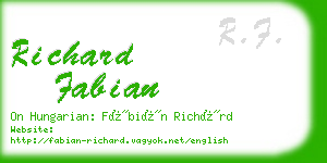 richard fabian business card